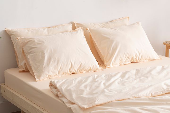 Luna Simply Colors Dekbedovertrekset van Gewassen Katoen, Poeder, Tweepersoons