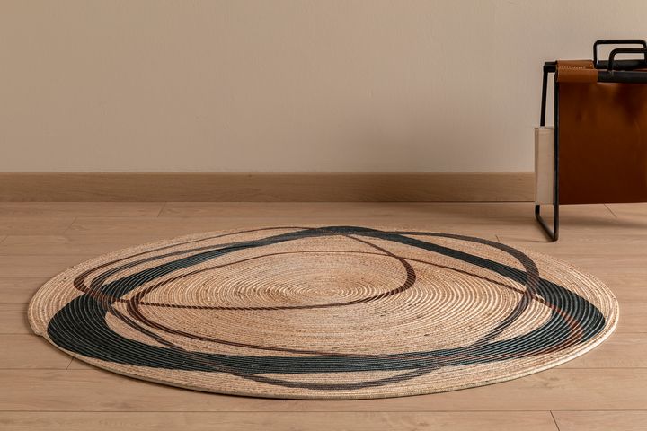 Klotho Jute Tapijt, 150x150 cm, Veelkleurig