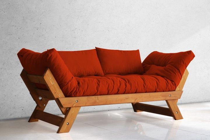Woodesk Aller Massief 2-Zitsbank, Rood en Natuurlijke Kleur