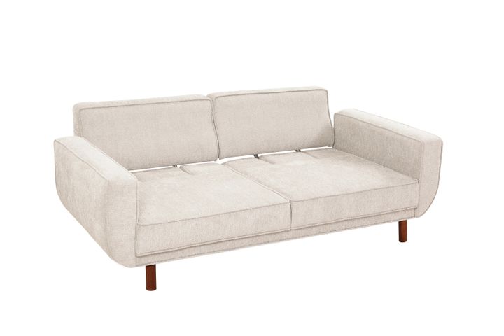 Larus 3-Zitsbank, Creme, Walnoot Poten