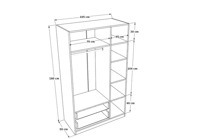 Bryone Steive 3 Door Wardrobe, White