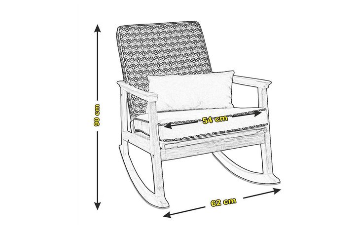 Asien Scandinavische Schommelstoel , Creme en Zwart