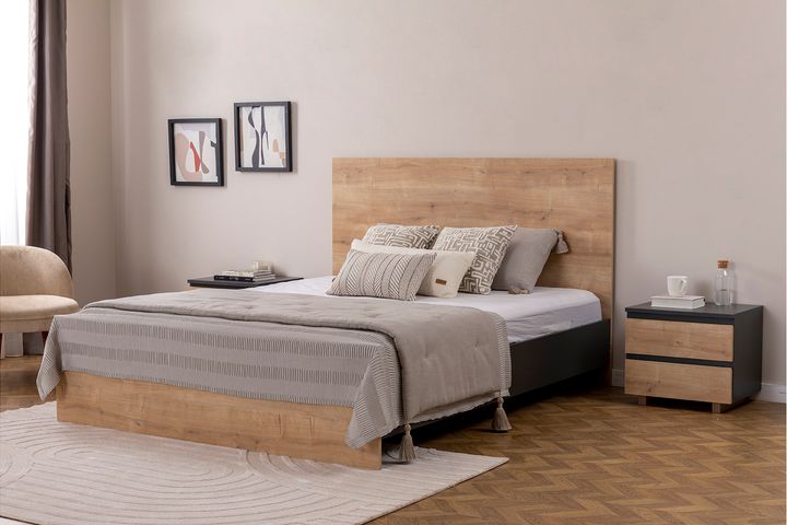 Panna Bedframe, 160x200 cm, Antraciet