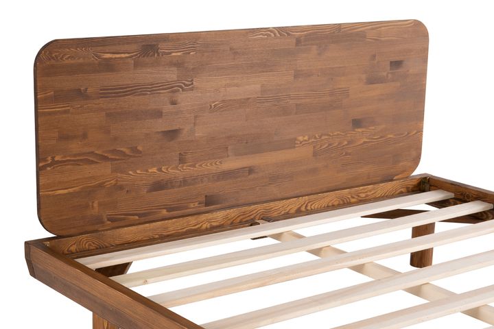 Luna Lucas Houten Bedframe, 140x200 cm, Walnoot