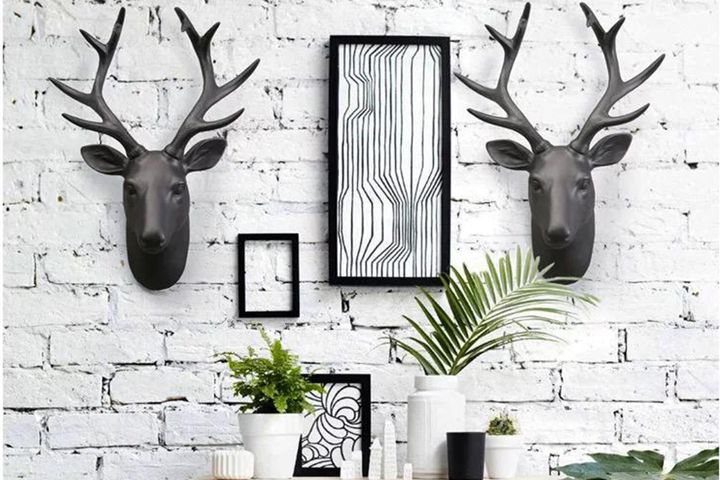 Herten Wandbuste, Zwart