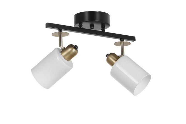 Nomi Glazen Hanglamp met 2 Lampjes, Zwart