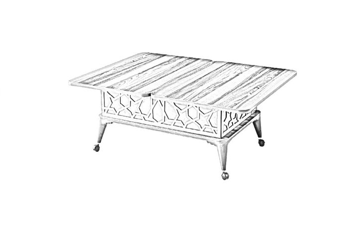 Zerenland 511 Salontafel Op Wielen, Antraciet Noten