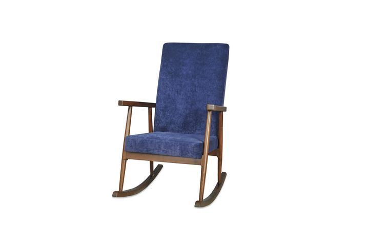 Asedia Trend Schommelstoel, Donkerblauw & Walnoot