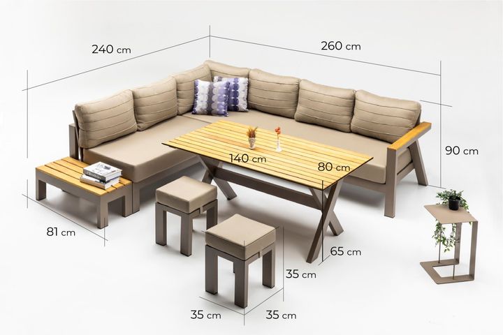 Daisy Hoekloungeset, Cappuccino