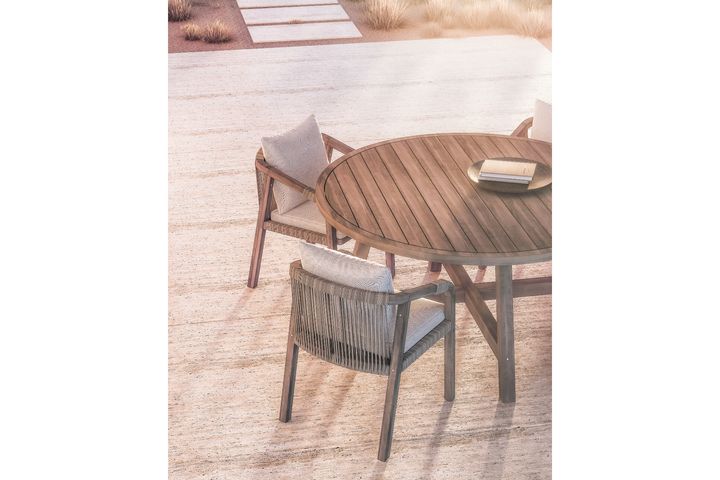 Monte Carlo Round Tuinset, 6 Zits, Creme