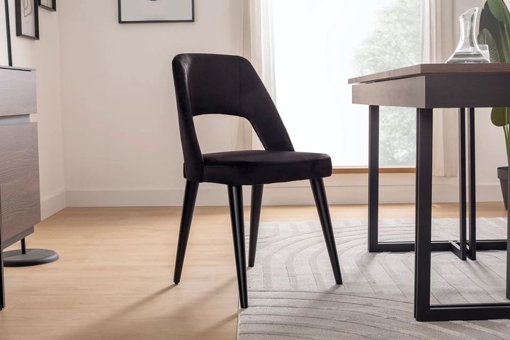 Line Eettafel, Walnoot en Zwart