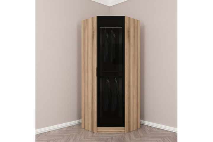 Medway Tideway Hoekkledingkast, Walnoot en Zwart