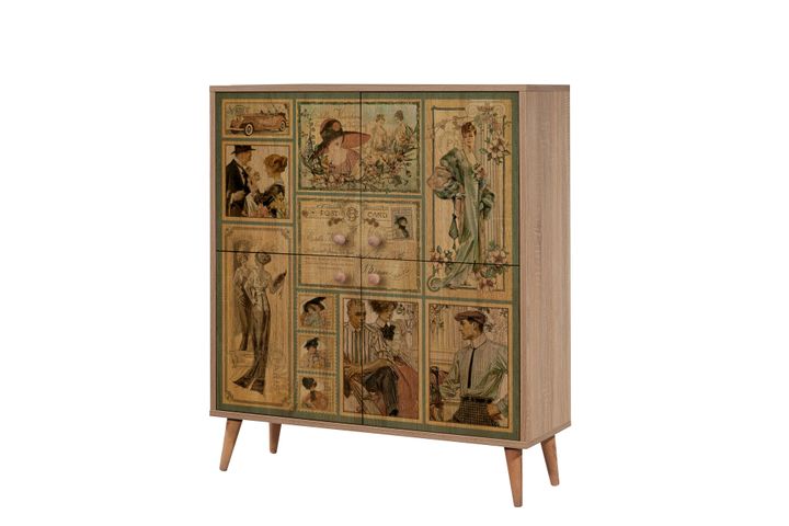 Madame Multifunctionele Kast met Houten Poten