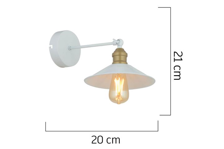 Apliqa Wilster Retro Wandlampenset, 2 Stuks, Wit