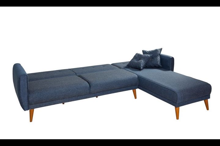 Aria Corner Sofa Bed, Navy Blue