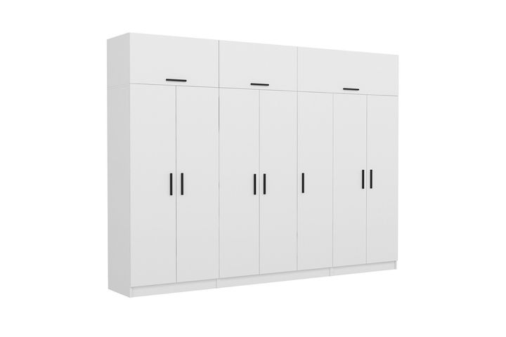 Medway Tideway Kledingkast met 7 Deuren en Bovenkast, Wit