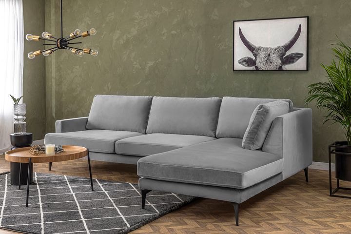 Matilda Corner Sofa Right Chaise, Steel Grey