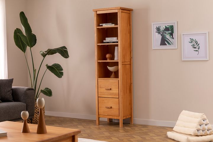 Ranch Boekenrek met 4 Rekken & Lades, Eik