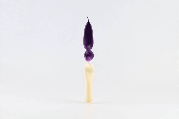 Musmeus Randle Candle, Purple & Cream