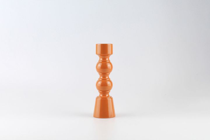 Musmeus Leormi Wooden Candleholder, Orange