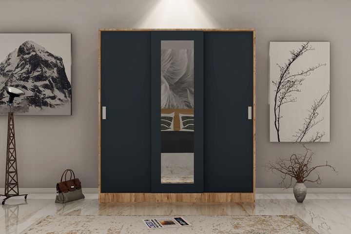 Sline Kledingkast met Schuifdeuren, Antraciet