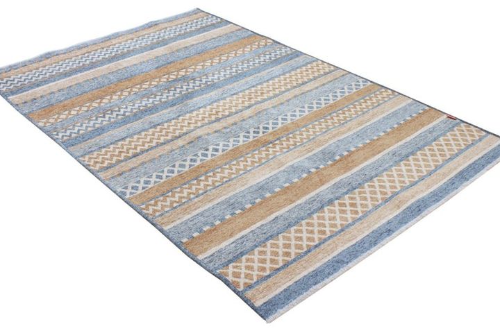 Moretti Turijn Tapijt, 77x150 cm, Bruin en Blauw
