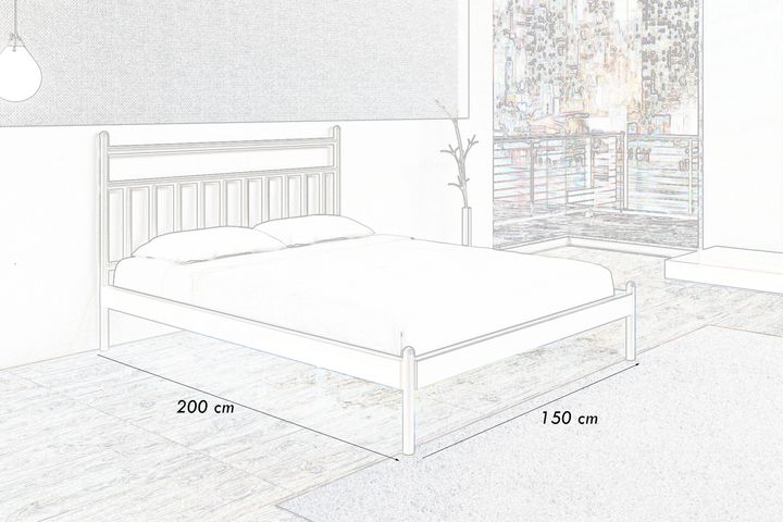 Lima Bedframe, 150x200 cm, Wit