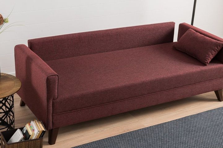 Bella Soft 3-Zitsbank, Wijnrood