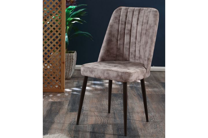 Vento Stuhl aus Metall, Creme & Braun  
