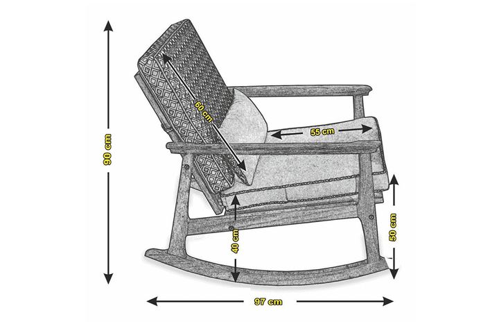 Asien Scandinavische Schommelstoel , Creme en Zwart