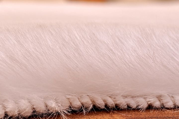 Marne Rabbit Fur Rug, 60 x 100 cm, White