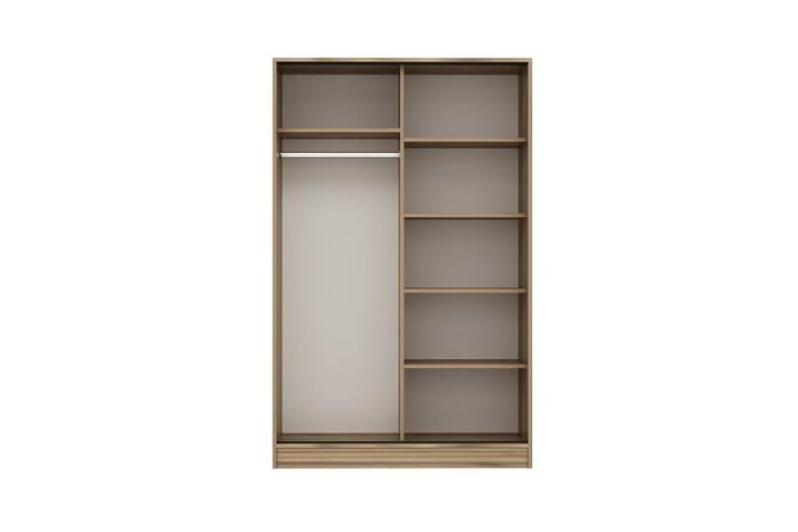 Medway Kledingkast met Schuifdeuren, 120 cm, Zwart en Walnoot