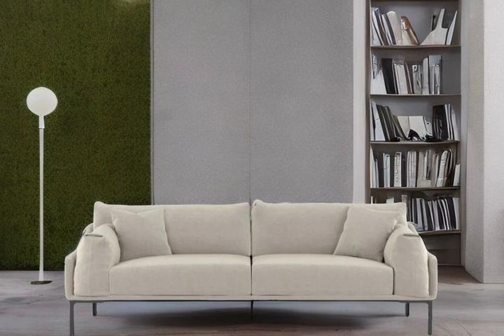 Leo Three Seater Sofa, Beige Sand