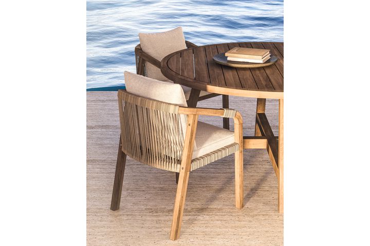 Monte Carlo Round Tuinset, 6 Zits, Creme