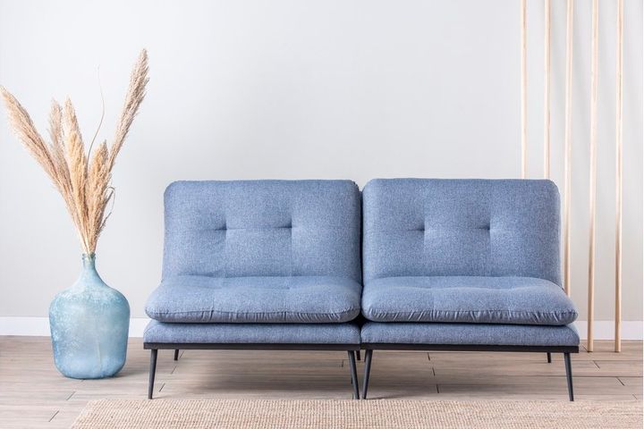 Futon Martin 3-Sitzer Sofa, Blau
