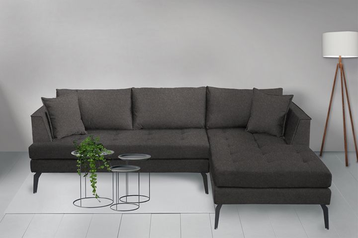 Bailey Corner Sofa Right Chaise, Charcoal