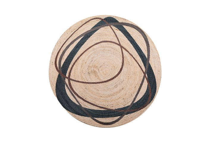 Klotho Jute Tapijt, 150x150 cm, Veelkleurig
