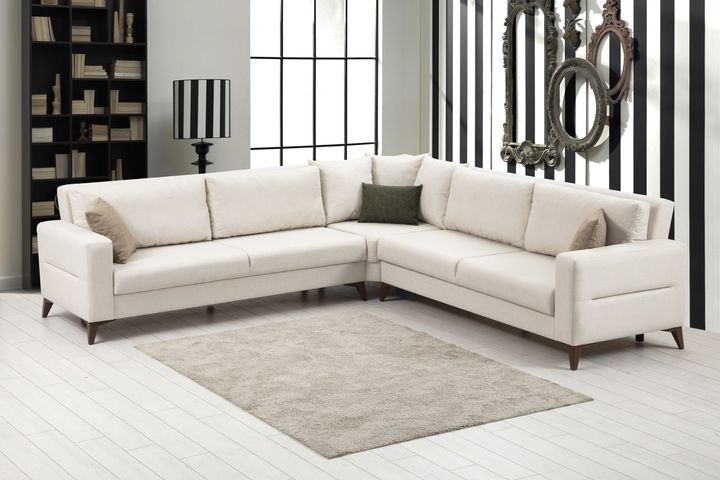 Kristal Hoekbank, Beige