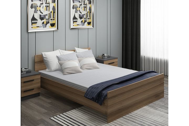 Tideway King Size Bed, 150 x 200 cm, Walnut