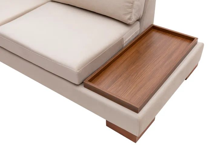 Tulip Hoekbank Links, Ecru (Zonder pouf)