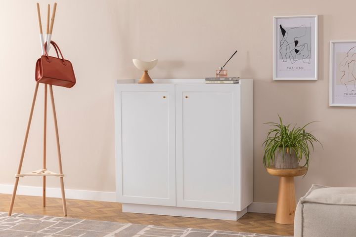 Henry Shoe Cabinet, White