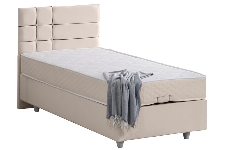 Almada Box, Hoofdbord En Letto Matras, Creme, 100X200