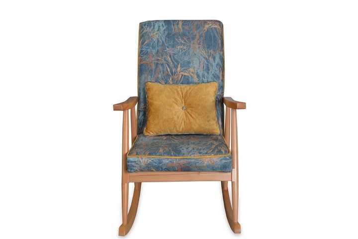 Asedia Trend Ocean Schommelstoel, Blauw & Natuurlijke Kleur