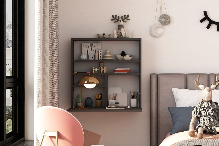 Folding Study Desk, Grey