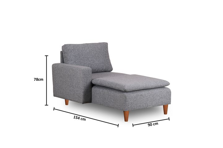 Pafu Lungo Chaise Longue, Grijs