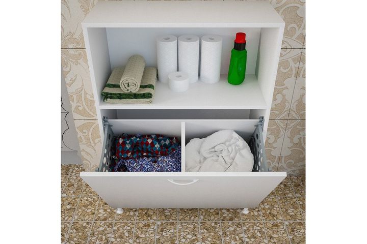 Eucalyptus Badkamermeubel met Wasmand