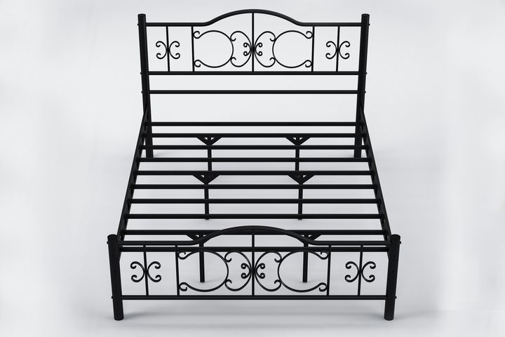 Pero Metalen Bedframe, 150x200 cm, Zwart
