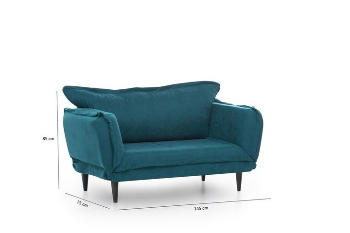 Futon Vino 2-Zitsbank, Groenblauw