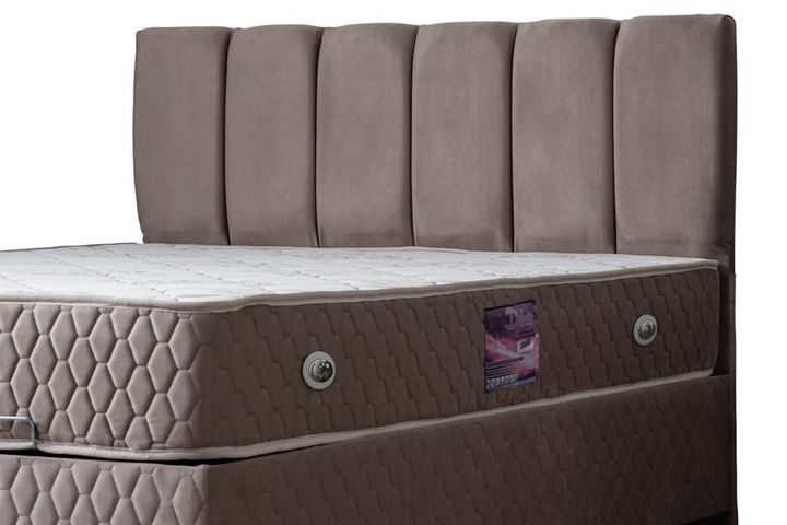 Tetra Box, Hoofdbord En Matras, Grijs, 140X190