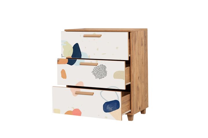 Leva Pied Chest of Drawers, White